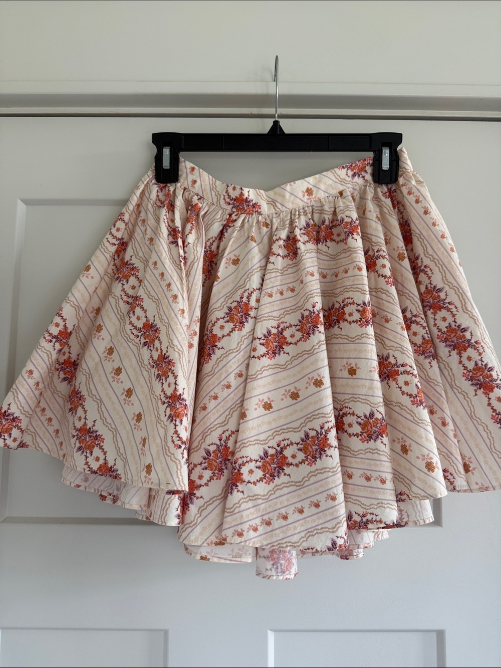 NWT Free People Gaia Printed Mini Skirt Ivory Combo Floral **Small Flaw - Size S